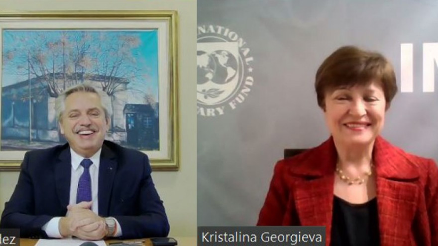 Alberto Fernández, en videoconferencia con Kristalina Georgieva: optimismo, pese al rechazo del presupuesto