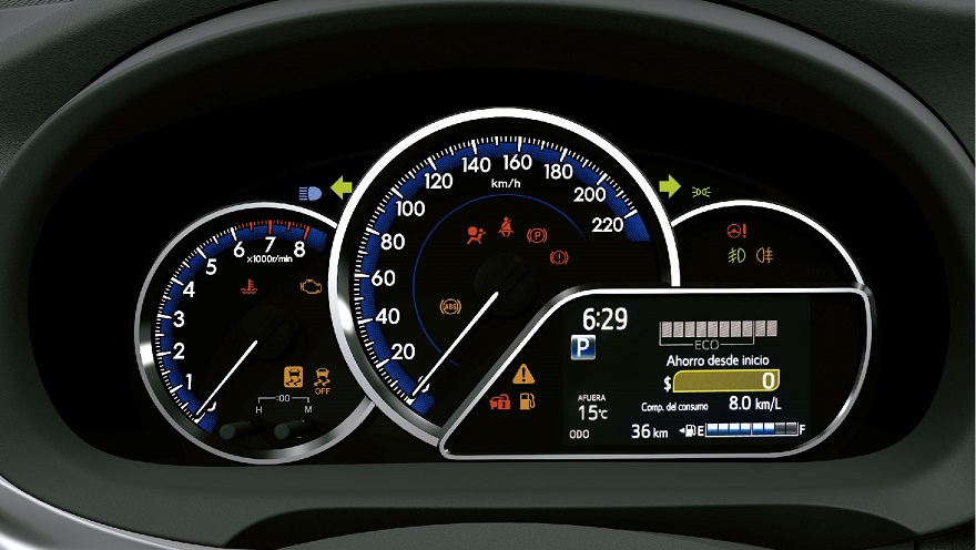 El tablero del Toyota Yaris, con toda la información