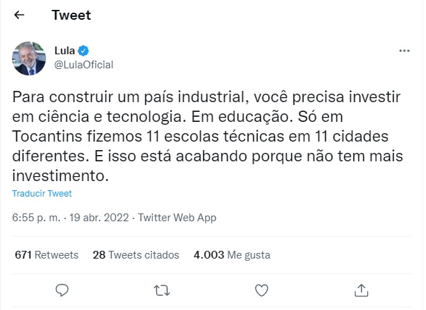 Brasil: Lula Da Silva confirmó su candidatura a presidente