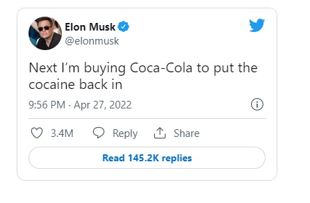 El polémico tuit de Elon Musk sobre Coca Cola