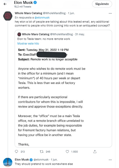 El usuario de Twitter al que Musk respondió por el ultimátum