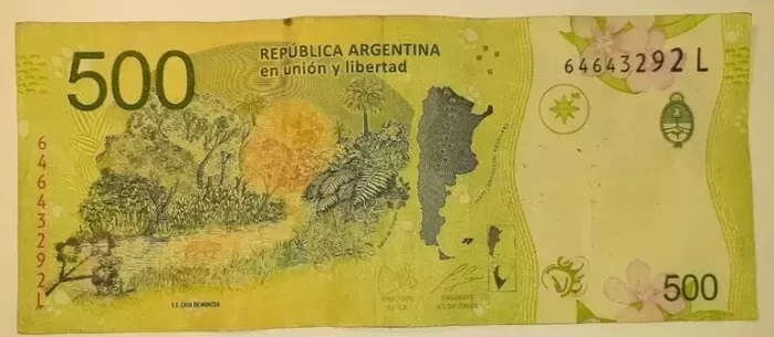 El billete de $500 que se ofrece en Mercado Libre