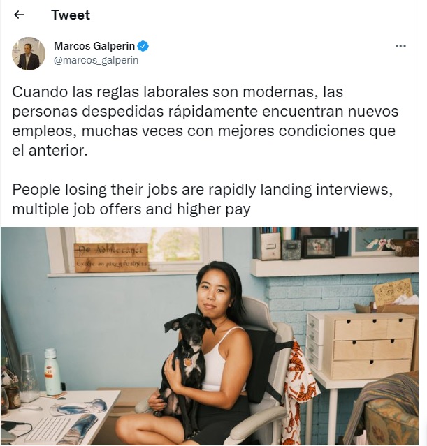 El mensaje de Marcos Galperin sobre las regulaciones laborales 