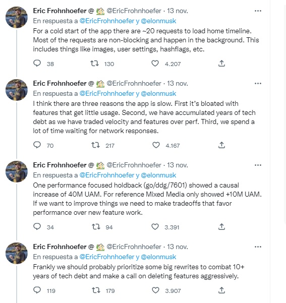 Las respuestas de Eric Frohnhoefer a Elon Musk en Twitter