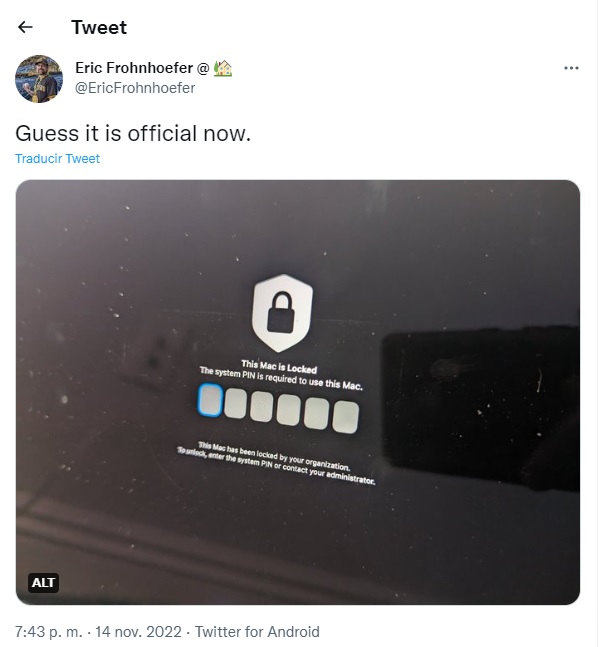 Eric Frohnhoefer confirma en Twitter que no tiene más acceso al sistema de la compañía