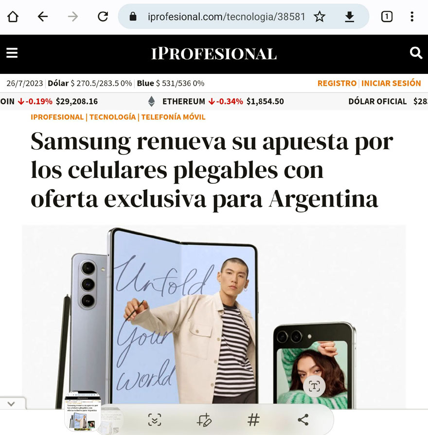 Aparece una versión pequeña de su captura de pantalla en la esquina inferior izquierda.