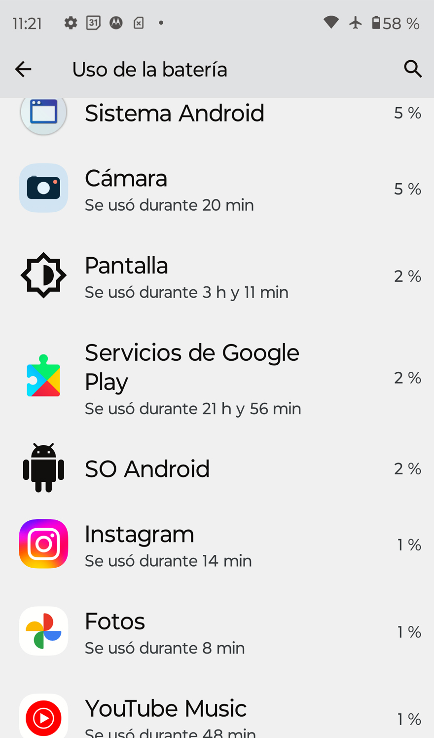 Epígrafe: Los peores delincuentes del uso de la batería, según Android.