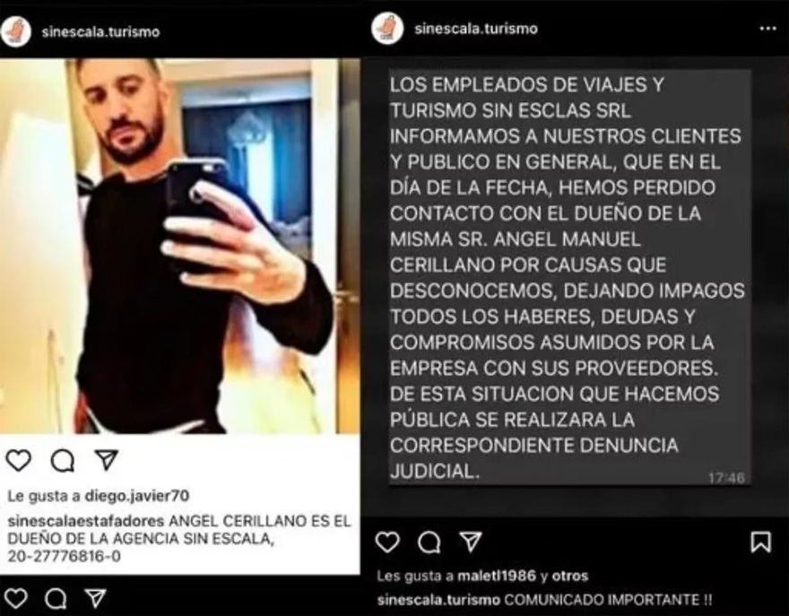 Las protestas en las redes de los propios empleados de la agencia de viajes.