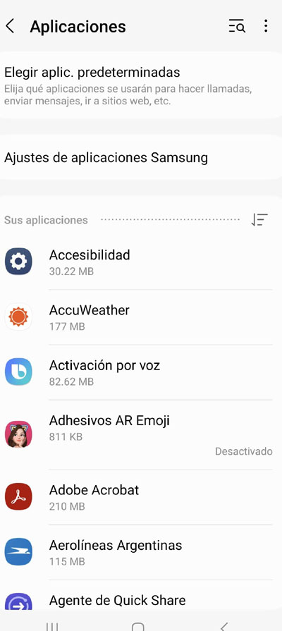En Administrar aplicaciones y dispositivo podés ver todas tus aplicaciones instaladas.