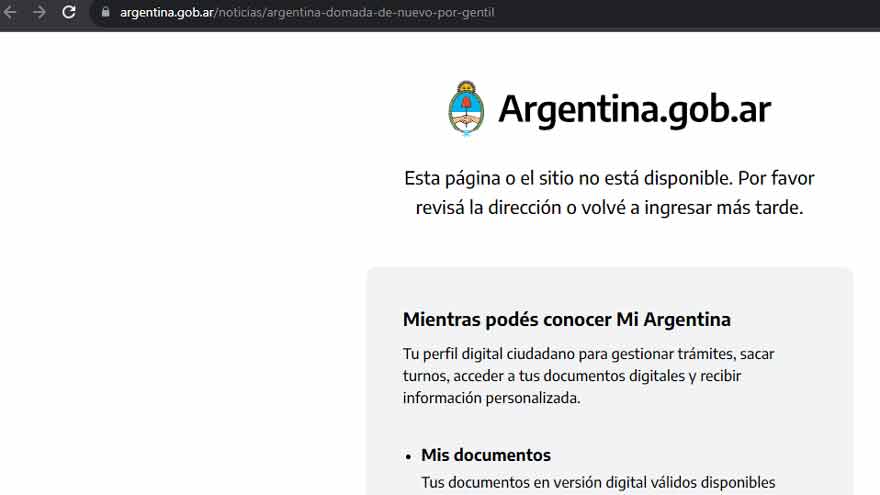 La URL afectada aún seguía visible el viernes en Google.