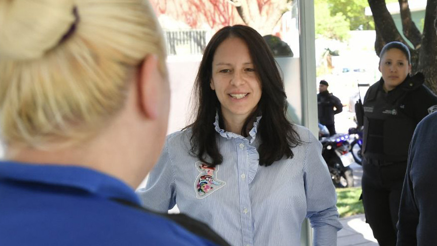 Soledad Martínez, en la inauguración del destacamento policial.