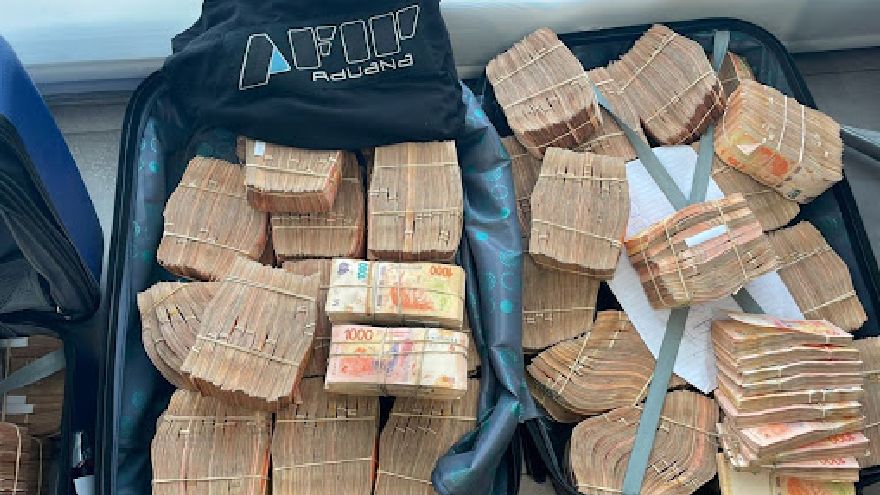 El dinero incautado por AFIP