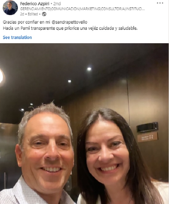 Federico Azpiri agradeció su designación en PAMI