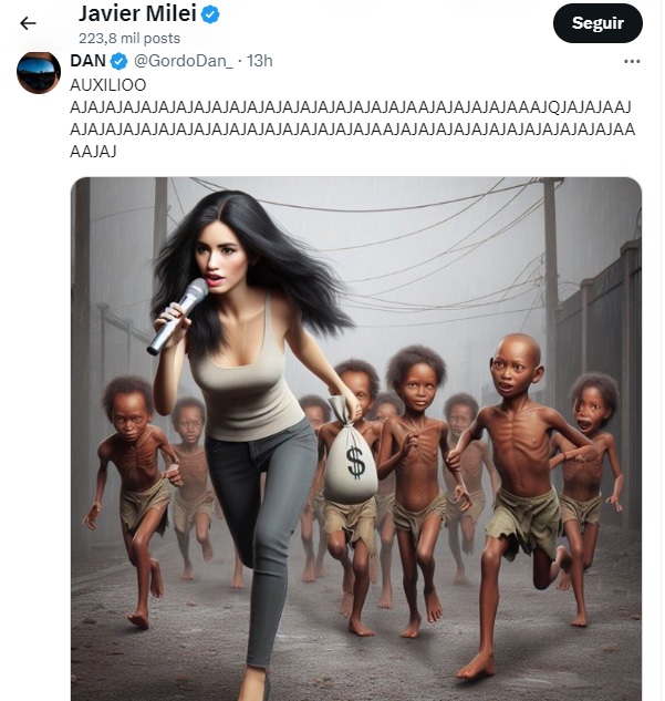 Tuit contra Lali Espósito republicado por Javier Milei