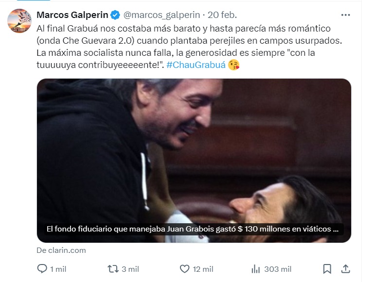Otro round entre Galperin y Grabois por el fideicomiso que manejaba el dirigente: 