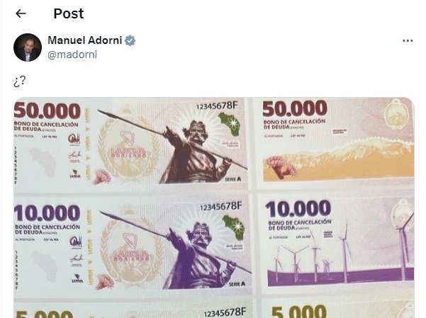 La reacción de Manuel Adorni cuando se conoció la imagen de la cuasimoneda el 