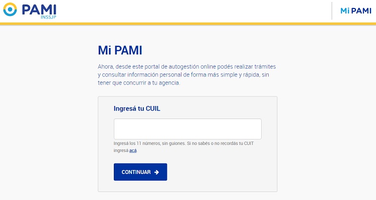 Mi PAMI es el portal en línea de la obra social