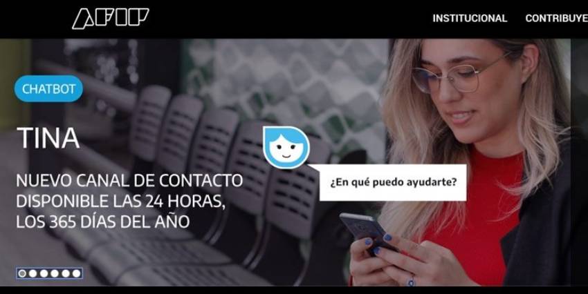 Se puede acceder a Tina a través de la página de AFIP
