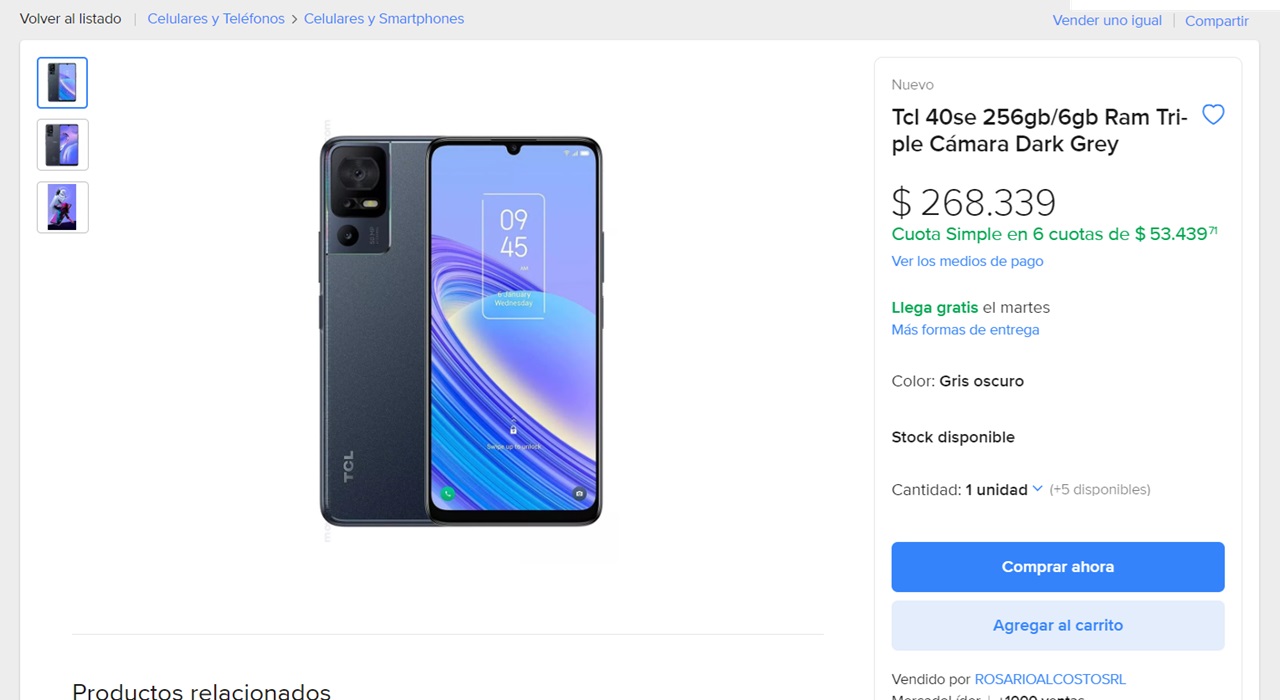 El celular TCL 40se cuenta con cámara trasera de 