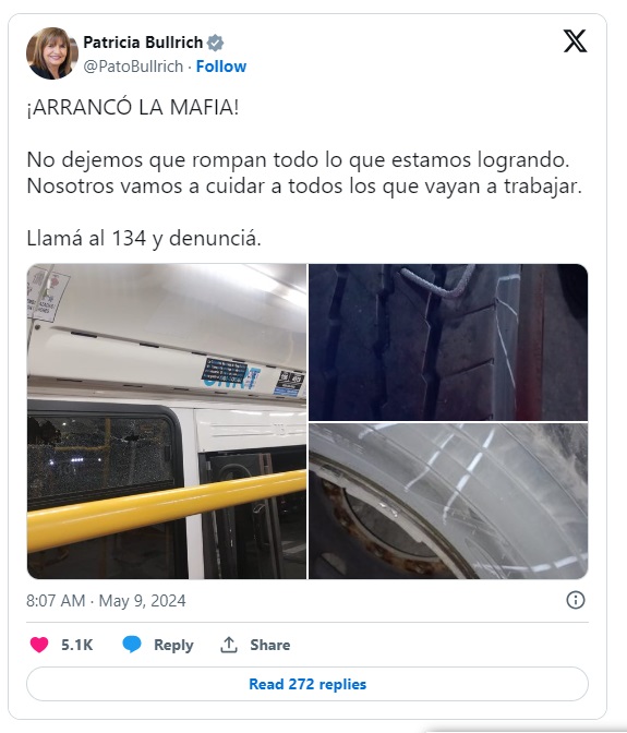 Patricia Bullrich denunció 