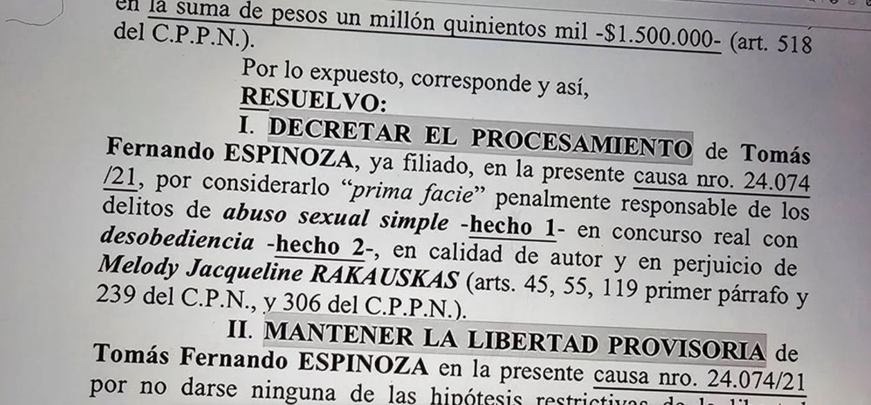 El documento que refleja el procesamiento.