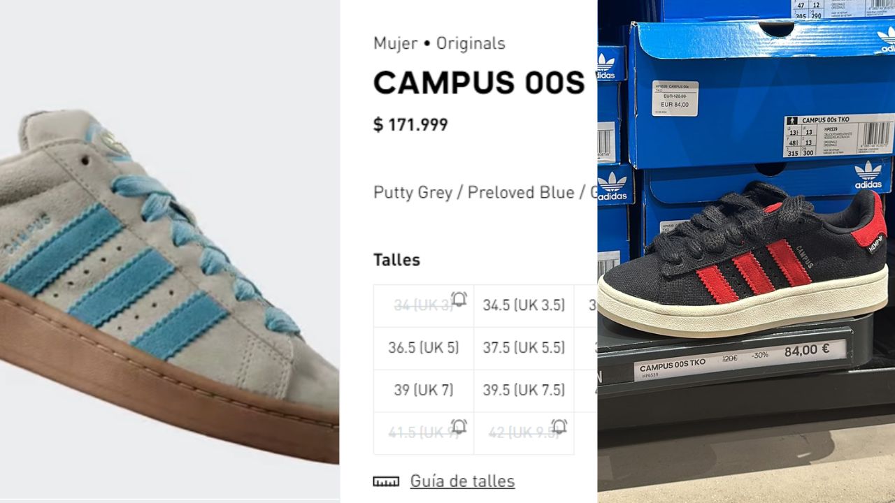 Las zapatillas de marca Adidas se encuentran a un precio mucho más conveniente en España