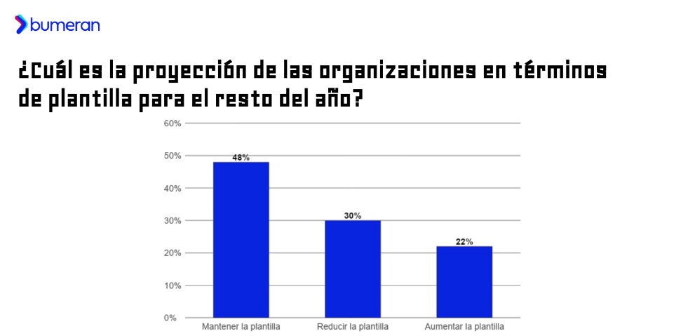 Las organizaciones esperan mantener su nómina laboral este año (fuente: Bumeran)