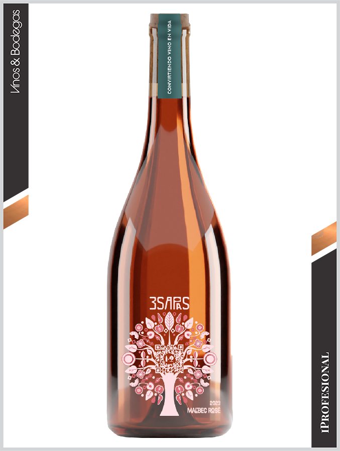 Vino 3Sapas Malbec Rosé