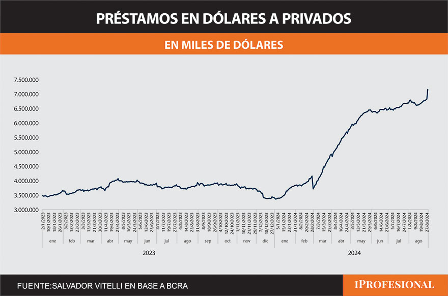 Desde marzo, se dispararon los créditos en dólares en Argentina.