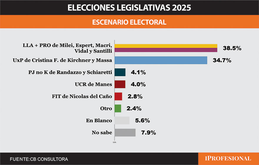 El oficialismo y el PRO tiene más chances de ganarle al kirchnerismo en una alianza, según el sondeo