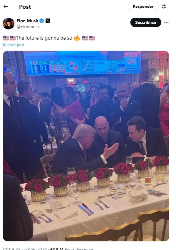 Musk publicó otra imagen en la que aparece conversando con Trump
