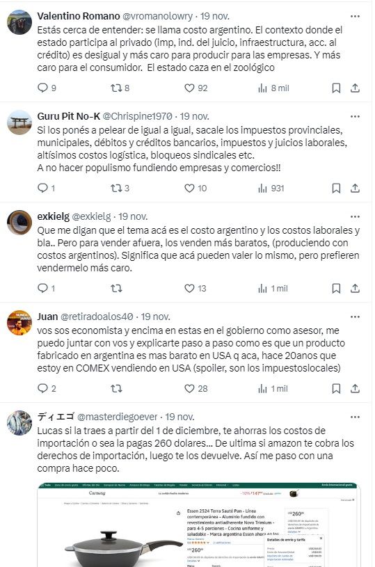 Los comentarios en redes sobre el precio de las ollas Essen