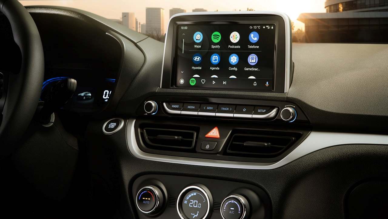El Hyundai HB20 tiene la misma pantalla de 9' para todos los modelos.