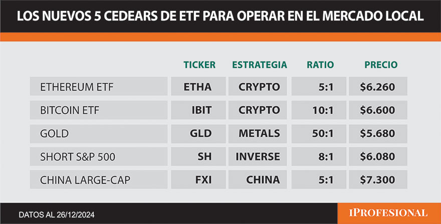 Cinco opciones de inversión que surgen para operar en Argentina.