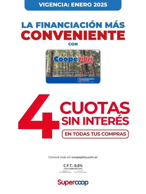 El anuncio de las 4 cuotas sin interés en Supercoop