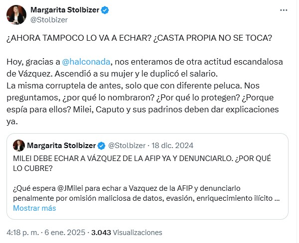 El mensaje de Margarita Stolbizer