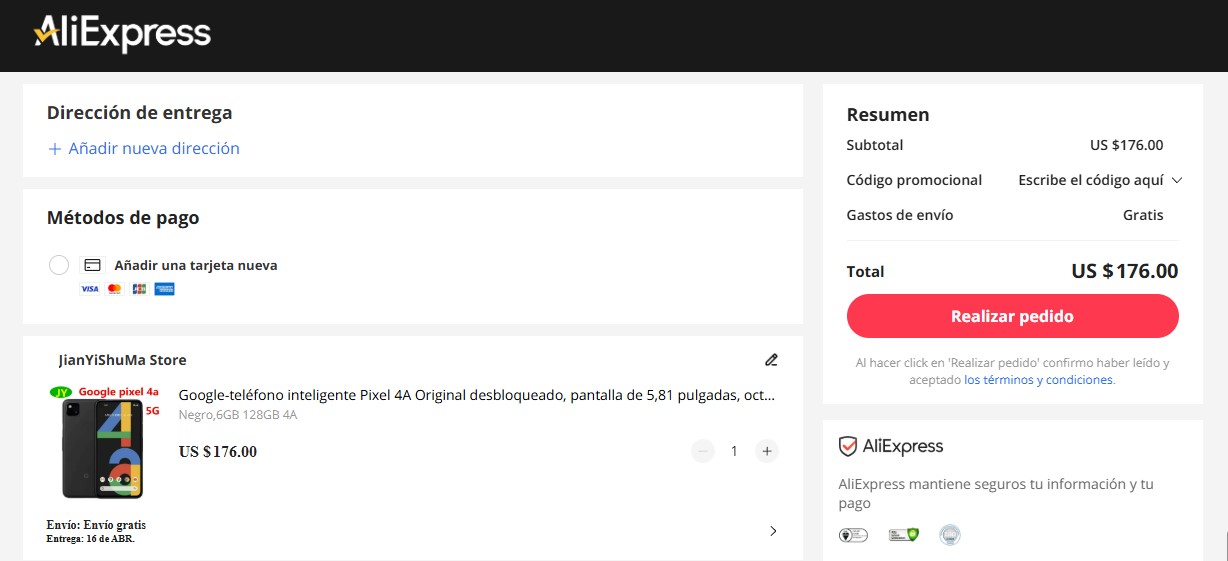 Uno de los celulares baratos que pueden comprarse en AliExpress, con envío gratis
