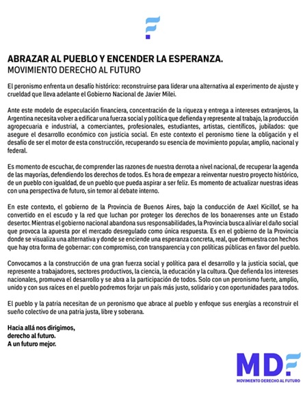 El peronismo bonaerense llama a construir una alternativa política frente al gobierno de Milei