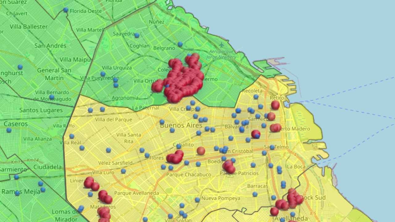 El mapa de los cortes de luz en el AMBA