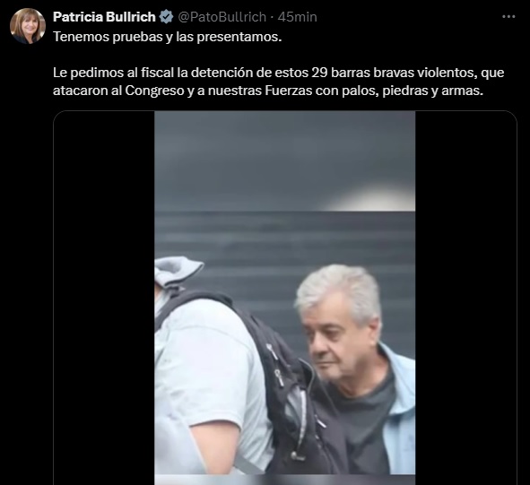 El mensaje de Patricia Bullrich en redes