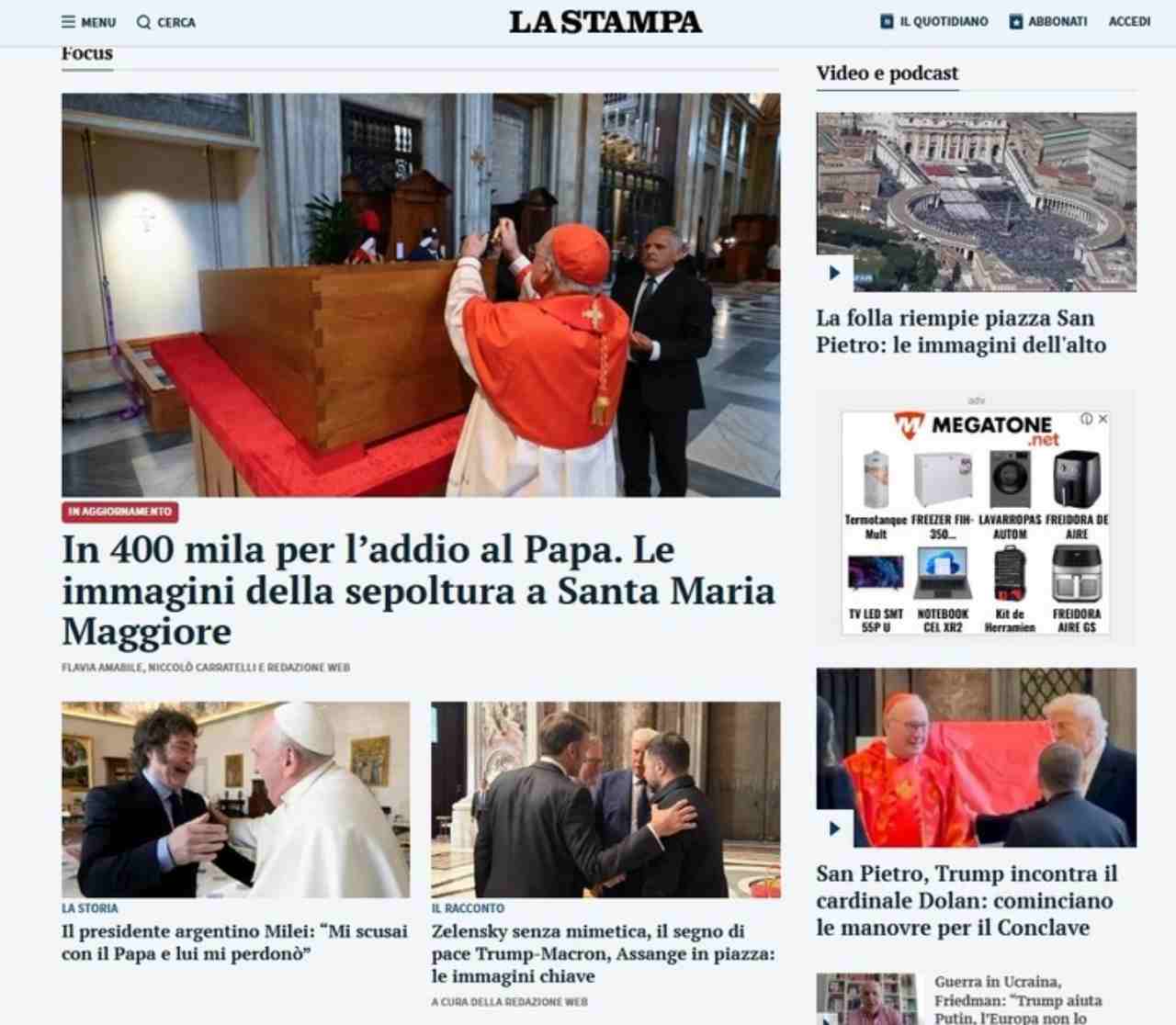 La stampa resaltó la masividad del evento, pero también dedicó una nota especial a Javier Milei