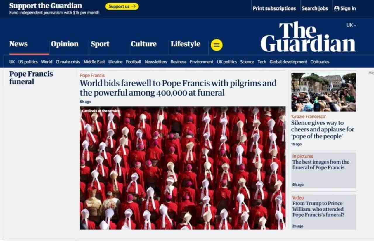 El diario puso el foco en la multitud que asistió al funeral