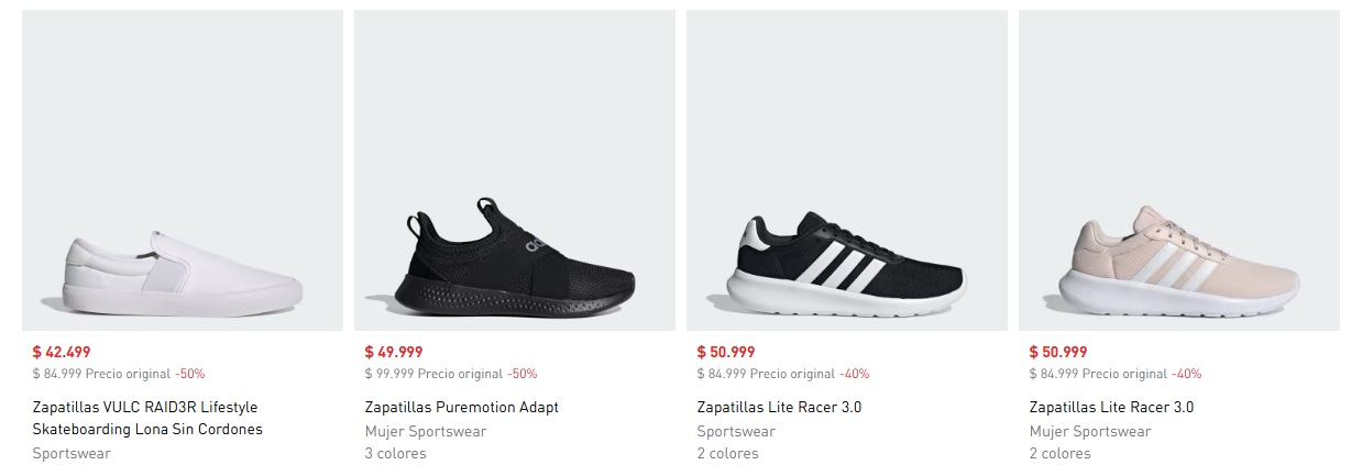 Zapatillas adidas con descuento de hasta el 50%
