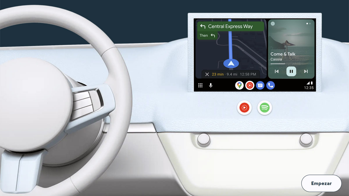 Android Auto en la pantalla de un vehículo.