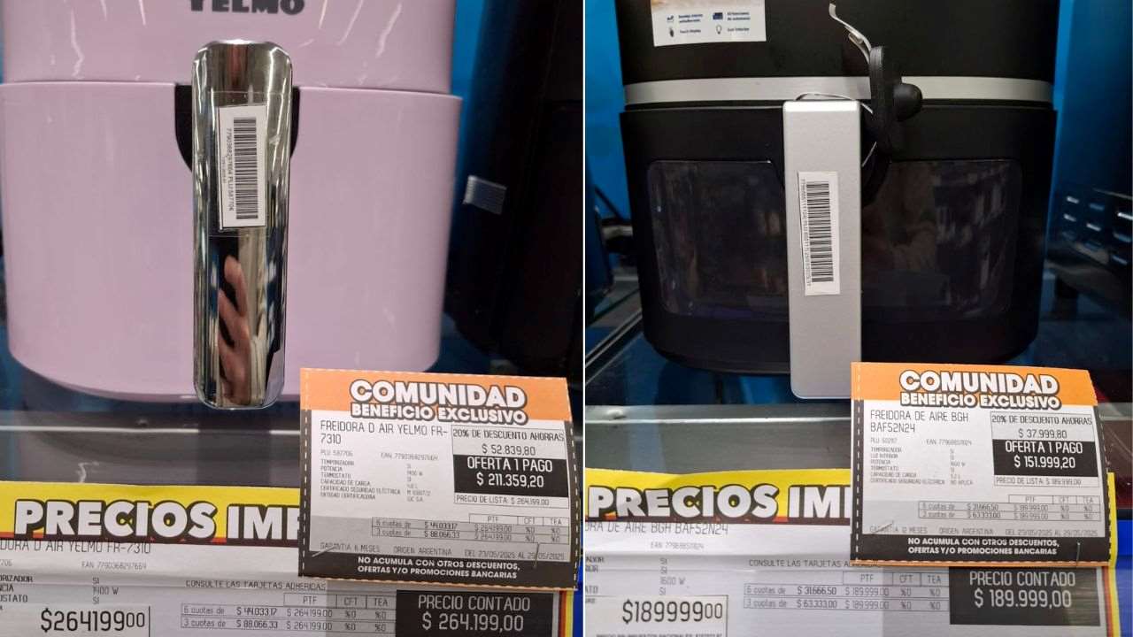 Supermercado Coto vende freidoras de aire baratas, con descuento y cuotas