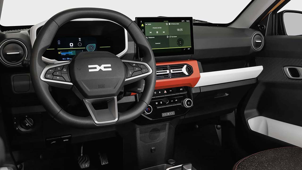El interior del nuevo Renault Kwid eléctrico sería idéntico al del Dacia Spring
