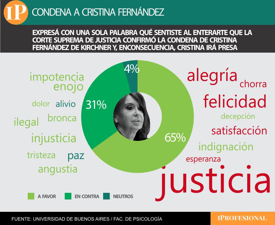 La encuesta mostró una reacción favorable mayoritaria frente a la condena de Cristina Kirchner