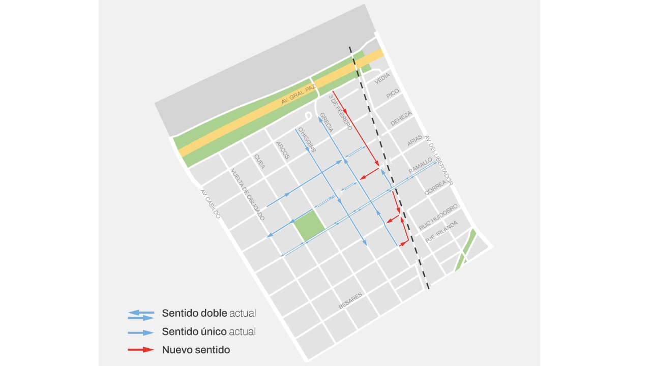 El Gobierno de la Ciudad cambió el sentido de algunas cuadras en cinco calles de Núñez