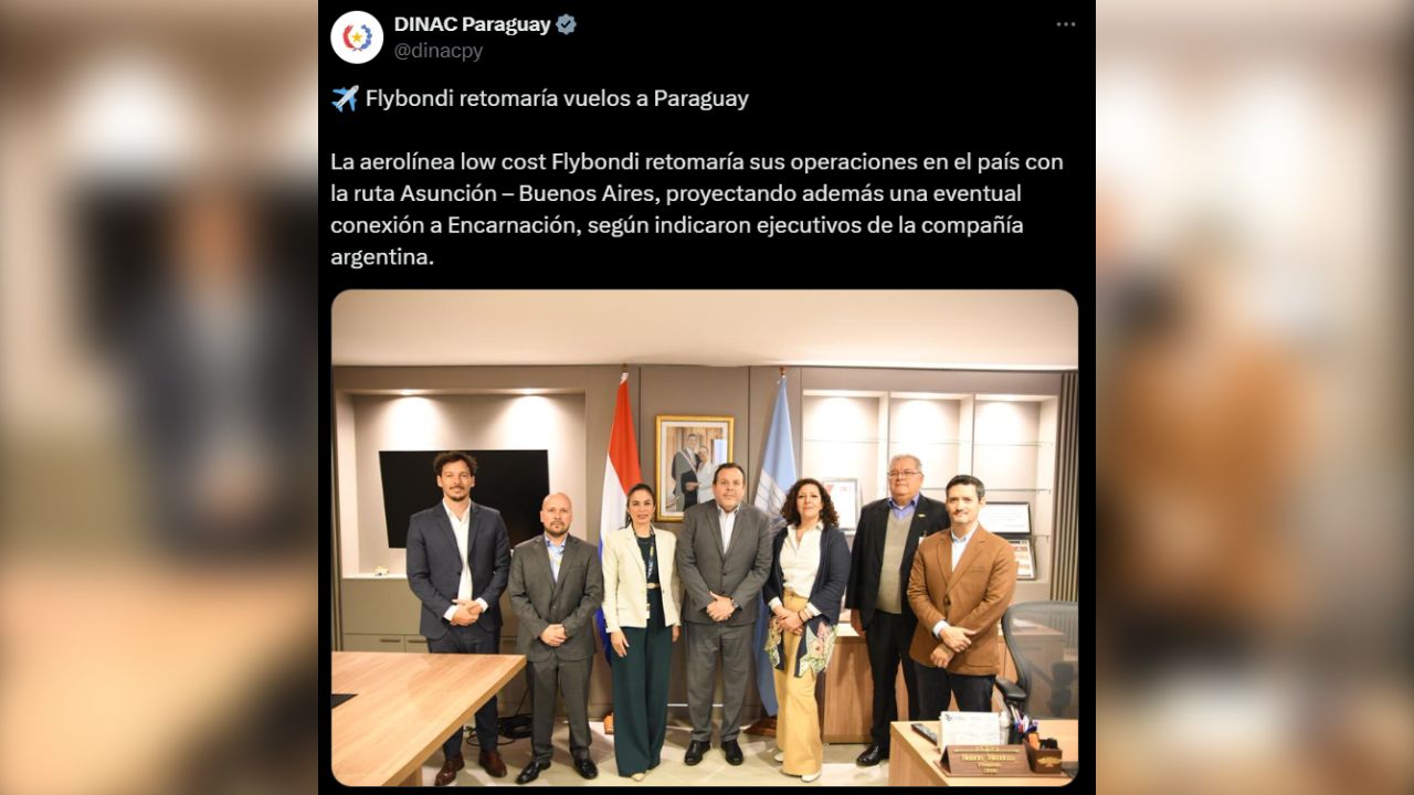 Desde Paraguay, el mensaje expectante por el regreso de Flybondi