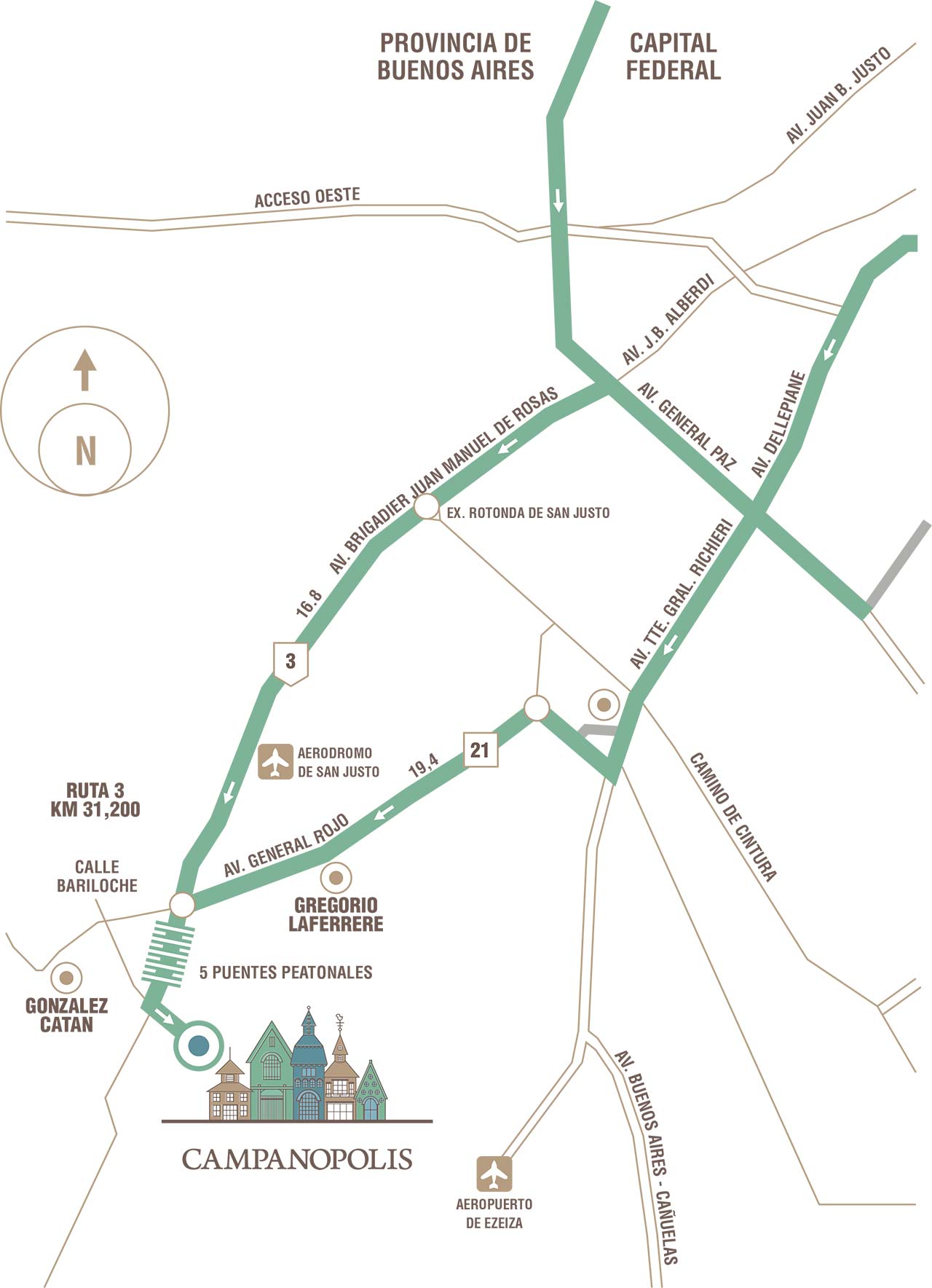 Campanópolis queda a media hora del Obelisco